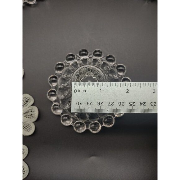 Vintage MCM Set 5 Anchor Hocking Boopie Bubble Clear Glass Candlestick Holders - Picture 11 of 16